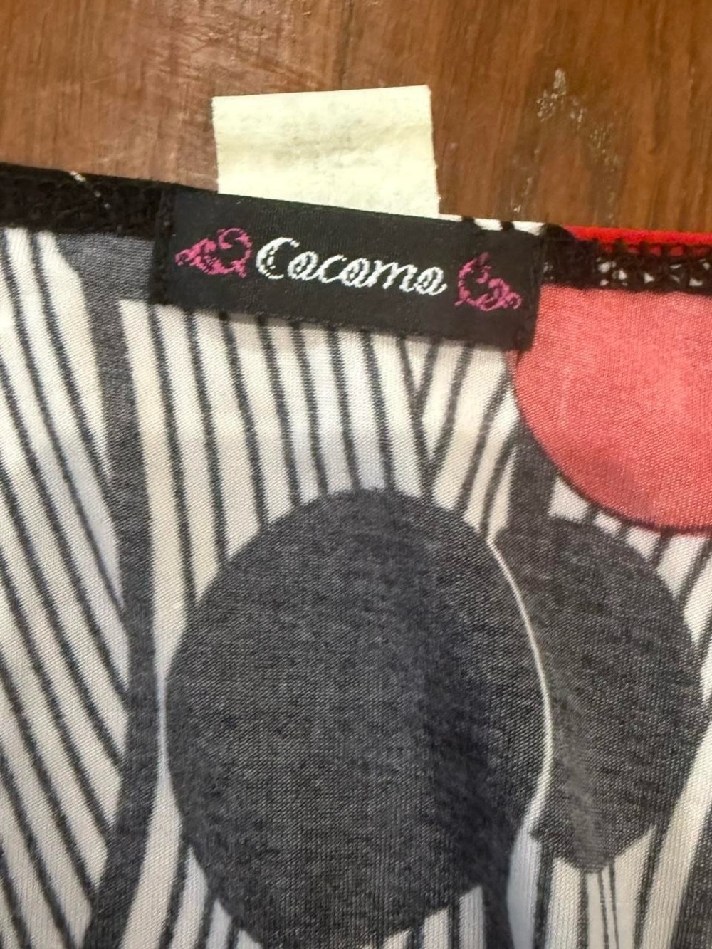Cocomo Red & Black Printed V-Neck Wrap Top with Decorative Ring - Picture 4 of 4